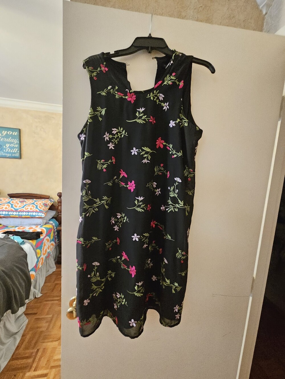 Tommy Hilfiger Black Floral Sleeveless Mini Dress